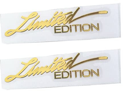 Limited Edition Aufkleber,Asudaro 2St Autoaufkleber Personalisierte Auto Selbstklebende Heckscheibe Sticker Kreative PVC Styling Aufkleber Für SUVs LKW Boote Geländewagen,75mmx18mm Gold