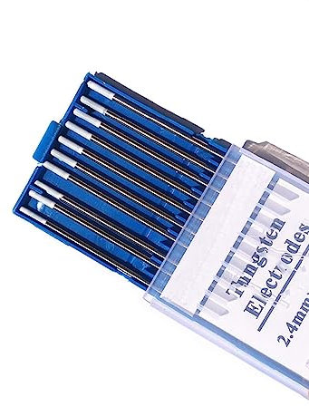 10 Pcs Welding Tungsten Electrodes, 2.4 * 150mm Tig Welding Electrodes Rod, WZ8 Zirconiated Tungsten White Tip for Alloy, Aluminum, Metal