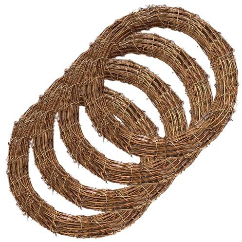 ToKinCen 4 PCS 25cm Natural Grapevine Wreathes, Wreath Making Supplies,Vine Branch Wreath,Christmas Wreath Garland Decoration for DIY Wedding Decors Door Wall Hanging Holiday Party Decors