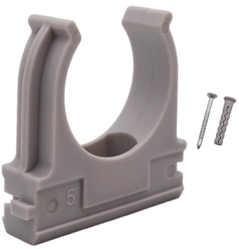 SKIR'CO Lot de 5 colliers de serrage en plastique pour tuyaux de 32 mm, colliers de serrage de type U, supports de tuyau, clips gris