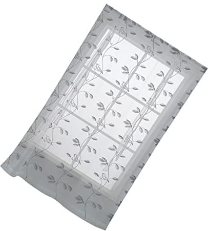 OUNONA Embroidered Window Screen Sheer Drape for Living Balcony Leaves Decoration Window Voile Curtain