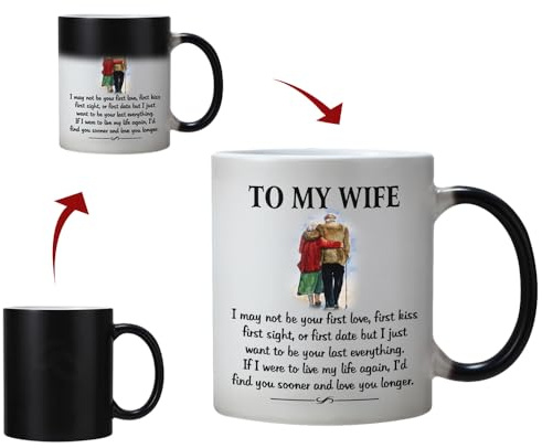 DasyFly Birthday Gifts for Wife,Funny Heat Change Wife Mug 11-OZ Coffee Cup-Best Wife Gift for Wedding Anniversary-Christmas Valentine's Day Gifts for Wife & Romantic Wife Mugs from Husband