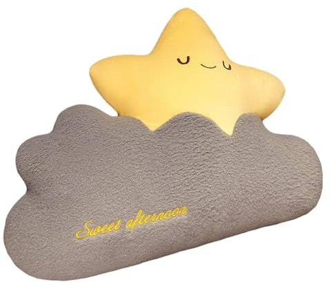 Trayosin kuschelkissen Kinder Wolke mit süße Cartoon-Tiere Kissen 40x55cm Zierkissen Sofakissen Dekokissen mit Füllung für Schlafzimmer Jungen Deko Kinderzimmer Mädchen (Stern Wolken)