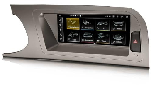 Qualcomm 8 Kern 4GB+64GB Android 14 DAB+ Autoradio Bluetooth 5.1 Für Audi A4 S4 RS4 2009-2012 mit GPS Navigation Unterstützt CarPlay Android AUTO WiFi DSP USB CANbus MMI Kamera 8,8 Zoll IPS Bildschirm