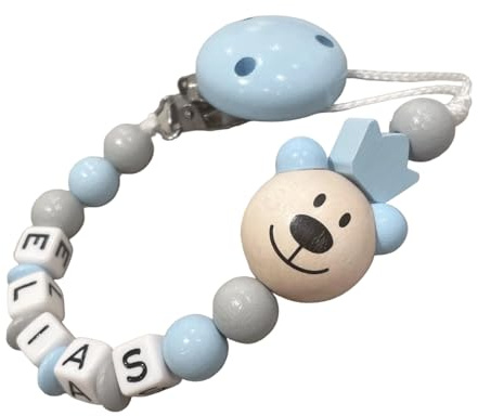 personalisierte gestaltetes Babygeschenk mit Namen für Mädchen Junge Baby Geschenk personalisiert zur Geburt & Taufe Motiv Bär & Krone mehrere Farben (3D Bär Krone Blau)