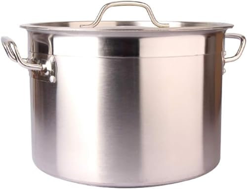 Cacerola grande y profunda de acero inoxidable para inducción, apta para todas las estufas, ollas grandes para cocinar, 11,3 L