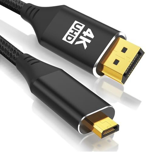 4K Micro HDMI to DP Cable 6FT, High Speed Uni-Directional 4K@60Hz/2K@120Hz Micro HDMI to Displayport Cord, Support Camera, Laptop, Tablet, Paid, Graphics/Video Card, Raspberry Pi Zero W