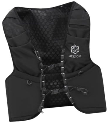 FLCPJGV Trinkweste für Männer Frauen Läufer Rucksack Verstellbarer Tagesrucksack Trinkrucksack für Trekking Camping Straße, Schwarz