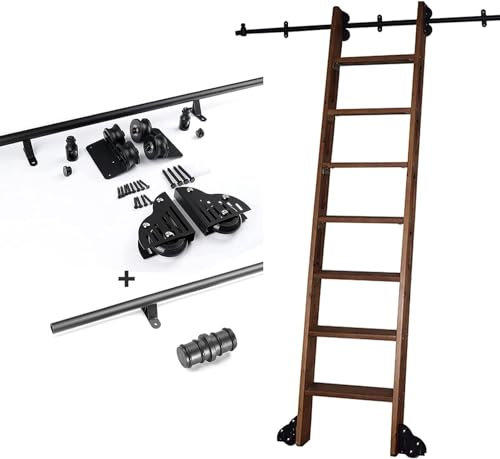 Kit di ferramenta scorrevole per libreria, binario per porta scorrevole, sistema a rulli, per armadio, 200 cm
