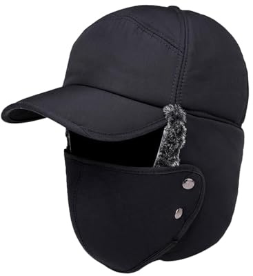 Ailan Cappello a cuffia invernale morbido e caldo per uomini e donne nella stagione fredda Cappello da pesca e da in poliestere con paraorecchie