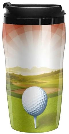 Stanley-Kaffeetasse mit Deckel, 340 ml, Kunststoffbecher, versiegelter Trinkdeckel, Wasserbecher, Teetasse, Golf, Sport, bedruckte Tassen, passt in Auto-Becherhalter