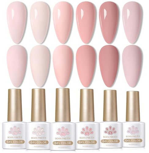 Born Pretty UV-nagellack, gelnagellack, UV-lack, LED, soak off, manikyrgel, mild hudton, rosa