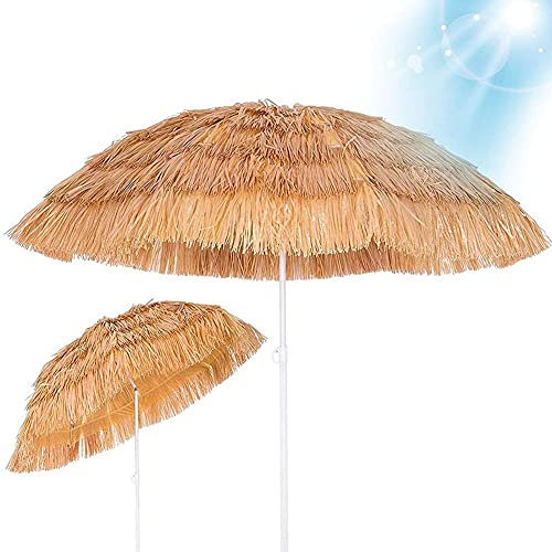 MRKU Ombrelloni da Giardino Ombrellone da Spiaggia Hawaiano 1,8 m/6 Piedi Ombrellone da Giardino Rotondo Caffetteria Piccolo bistrot Articoli per la casa Inclinazione Antivento Portatile