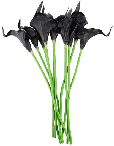 MAGICLULU 10 Stück Simulation Calla-lilien Dekoration Realistisch Rosa Lily Bulk Hoch Kunstblumen Gefälschte Lilien Kernstück Stiele Klein Anordnung Für Fälschung Drinnen Eisendraht Black