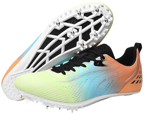 Zapatillas de Clavos para Atletismo Velocidad Hombres Mujeres jóvenes y niños Profesionales con 8 Clavos Entrenamiento Carreras y Adolescentes Transpirables para Saltos y Velocidad