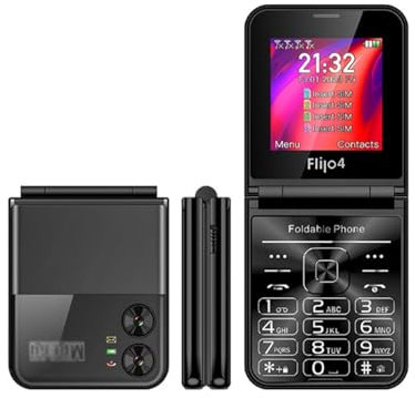 2g OlåSt Seniormobiltelefon, FäLlbar Telefon Med 4 Sim-Kort I Standby-LäGe, Snabbval Med En Knapp, Stor Ljudtelefon Med Stora Siffror FöR äLdre