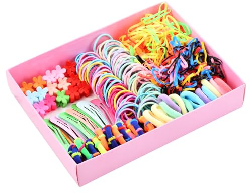 Ziyonix 780 Piezas Set de Regalo Accesorios para el Cabello, Accesorios para el Cabello para Niñas Multicolor Horquillas Pelo Lazos de Nailon de Colores Dulces para Niñas Bebés Niños