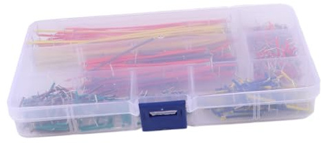 Garneck 560pcs Breadboard Jumper Wire Kit with Lengths Preformed Right-angled Ends Stripped Leads for Prototype Circuits and LED Testing Includes Storage Box for Organization Random Color