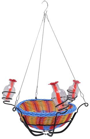 Generic Vogelfutterspender Zum Aufhängen, Rattankorb, Farbenfrohes Design für Garten, Balkon, AST, Einfache Wartung für den Außenbereich