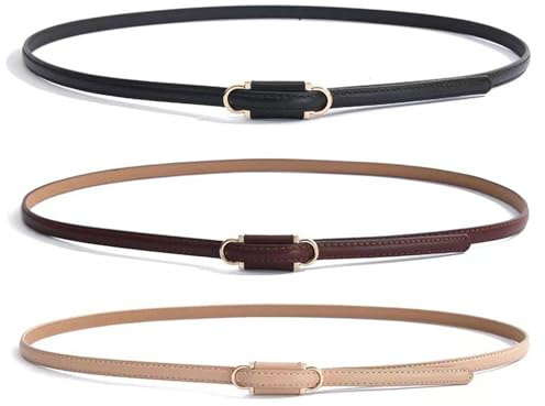 LUFFLOK 3 Pezzi Cinture in Pelle PU Cintura Firmata per Donne e Ragazze