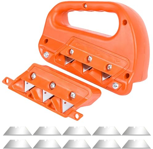 Vlecexs Coupe Plaques Outil De Chanfreinage 45° Et 60° Outil De Raboteuse Pour Plaques De Plâtre Coupeur Rapide De Plaques De Plâtre Robuste Plaque Plâtre Coupeur Avec 10 Lames De Rechange Orange