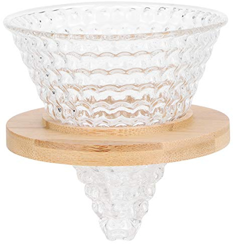 Gotero de café de vidrio, de vidrio cónico, embudo de café, filtro de olla, embudo reutilizable o hogar, oficina (Transparente)
