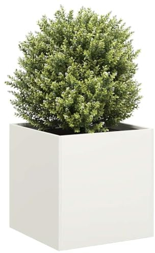 Generico Fioriera Bianca 40x40x40 cm in Acciaio Laminato a Freddo,Casa e Giardino,Prato e Giardino,Giardinaggio,Vasi e fioriere-860662