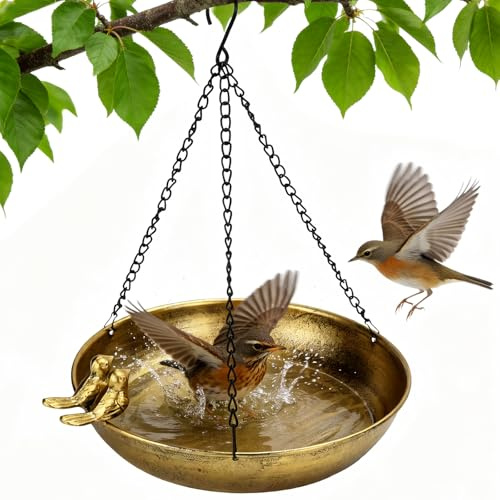Vogeltränke Hängend Vogeltränken Winterfest Metall Wassertränke für Vögel Balkon Vogelbad für Garten Trinkschale Vögel Bird Bath Vogelwassertränken Futterspender Vögel für Wildvögel