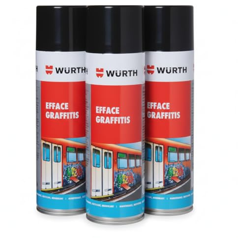 Lot de 3 Nettoyants Efface Graffitis & Tags Spray 500ml – Dissolvant Marqueur & Feutre Professionnel – Formule Anti-Coulure pour Murs, Façades, Bois, Métal & Maçonnerie – Non Corrosif