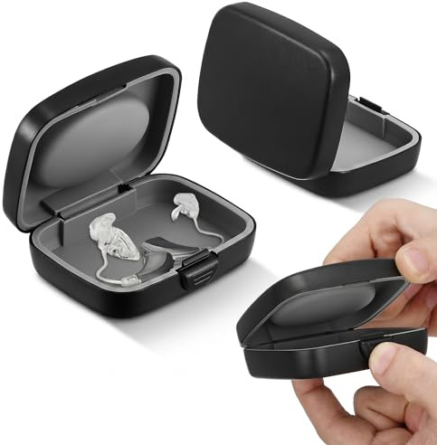 TOYANDONA Hearing Aid Case - Hearing Aid Protection Storage Box, Portable Compact Carrying Box, Shockproof & Water-resistant Organizer for Seniors And Active Users Daily & Travel Use