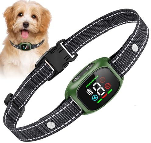SYH&AQYE Antibellhalsband für Hunde, Haustierfreundliches Halsband, Das Übermäßiges Bellen Reduziert, Eignet Sich für Den Täglichen Gebrauch und Auf Reisen(Grün)