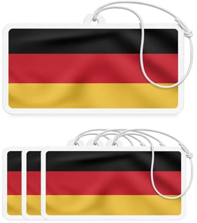 4 Set Deutschland Duftbaum Auto Lufterfrischer, Fanartikel Nationalflagge Anhänger für Rückspiegel, 2x Zitrone und 2x Jasmin für Fußballfans, Autozubehör