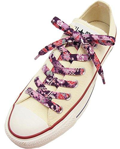 Lacets japonais en tissu Chirimen pour baskets 117 cm 46 pouces, violet, Taille unique