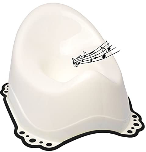 alles-meine.de GmbH Musik & Sound - Anti RUTSCH - Töpfchen/Nachttopf/Babytopf - weiß - schwarz - Bieco - Melody - mit großer Lehne + Spritzschutz - rutschfest antirutsch Funk..