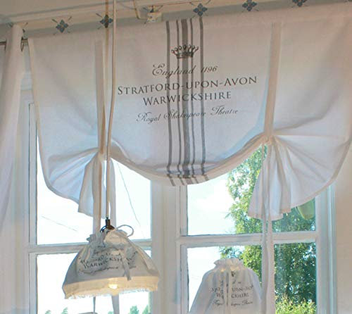 Raff Gardine Stratford Weiss Grau 160x120 cm Vintage Shabby Landhaus