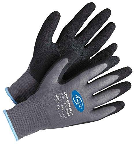 produebel.de Der Befestigungsspezialist 12 Paar Forsthandschuhe Montagehandschuhe Schutzhandschuhe Handschuhe Kori-Grip Größe 10 grau/schwarz (7)