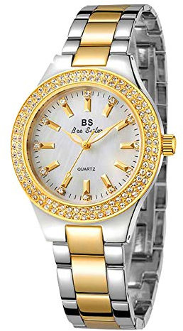 rorios Damen Uhren wasserdichte Analog Quarz Armbanduhr mit Edelstahlarmband Mode Strass Armbanduhr für Mädchen Frauen