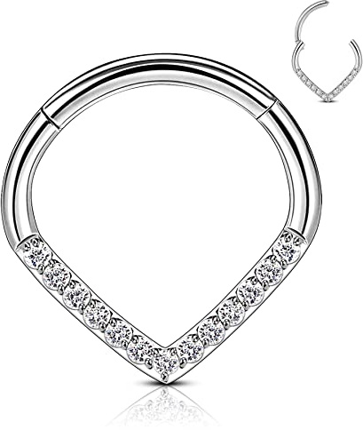 CM Crareesi Mania G23 Titan Tropfenförmige Septum Clicker Ringe Titan Helix Ohrringe Creolen 16G Daith Piercing Schmuck Kleine Septum Schmuck Creolen Knorpel Ohrringe
