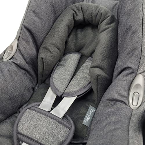 BAMBINIWELT Kopfpolster Kopfkissen für Babyschale kompatibel mit Maxi Cosi Modell Cabrio Fix und Citi, Gruppe 0, Fleece (Fleece dunkelgrau)