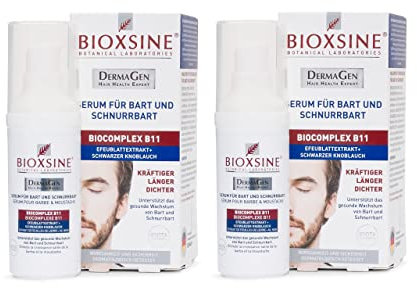 2x Bioxsine Serum für Bart und Schnurrbart/natürliches Bartwuchsmittel für einen kräftigeren, längeren und dichteren Bart / 30ml