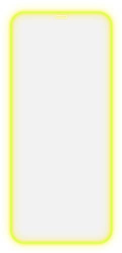 ZUJO Premium Luminous Glowing Tempered Glass Full Screen Protector Compatible with iPhone 12 / iPhone 12 Pro, 3D Fluorescent Glow-in-Dark Silicone Edge - Yellow