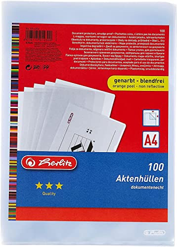 Herlitz 5914304 Aktenhülle A4 genarbt 1000er Packung dokumentenecht
