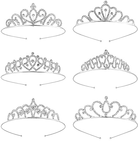 LUTER 6pcs Couronne Rose Princesse, Diadème Cristal Diadème en Cristal pour Femmes Diadèmes de Princesse pour les Filles Anniversaire Fête Mariage Bal Pageant