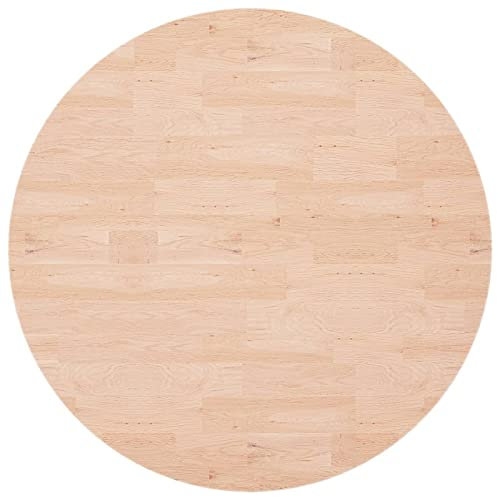 Tidyard Waschtischplatte Waschtisch Waschtischkonsole Platte Holzplatte Esstischplatte Couchtischplatte Schreibtischplatte Ersatztischplatte Massivholzplatte Ø90x1,5 cm Unbehandeltes Massivholz Eiche