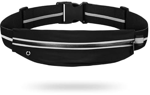 Flintronic Laufgürtel, Sportgürtel, Fitnessgürtel mit Verstellbarem Gummiband, Schweißfeste Hüfttasche für Jogging Laufen und Andere Outdoor-Aktivitäten, Passend für alle Smartphones