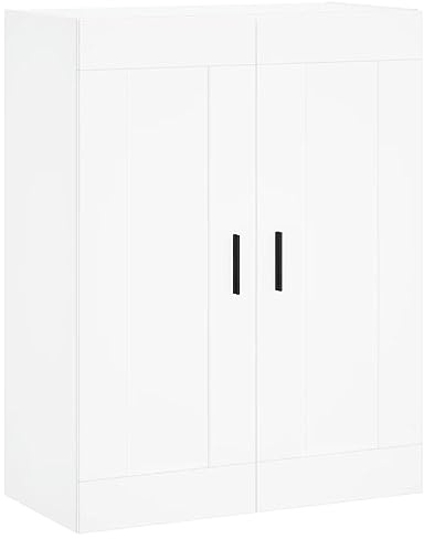 vidaXL Armario de Pared Madera de ingeniería Blanco 69,5x34x90 cm, Armario, Armario Colgante, Armario Auxiliar, Armario de almacenaje