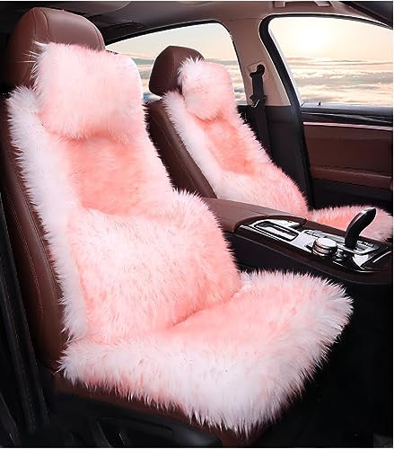 VEMART Autositzbezüge für Smart Fortwo Forfour 453 451 450 2000-2023, 11-teiliges Set Komfortabel und Warm Sitzbezüge Auto, Auto Zubehör,Pink