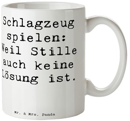 Mr. & Mrs. Panda Tasse Spruch Schlagzeug Magie - Geschenk, Schlagzeuger Zitat, Band, Kaffeetassen, Geschenk Tasse, musikalische Akzente, Musik,