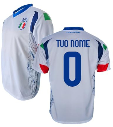 ZeroPlayer FIGC Italia Replica Ufficiale Maglia Away Kit 2024 Nazionale Italiana di Calcio - Personalizzabile Taglia Medium