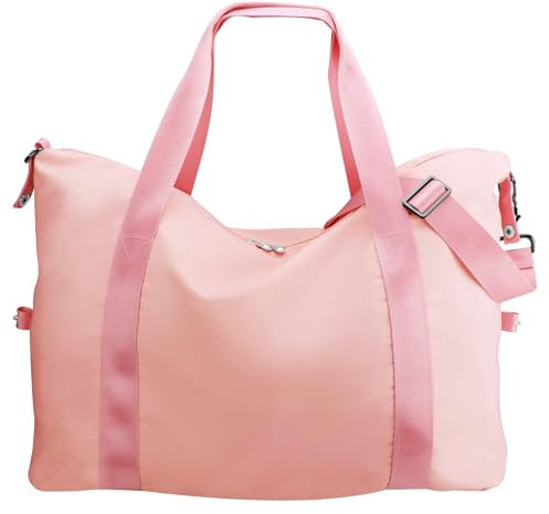 WALNEW Reisetasche für Damen – Wasserabweisende Reisetasche mit Nasstasche, Handgepäck, persönliche Gegenstände, Reisetasche, Wochenendtasche, Krankenhaustasche für Frauen, Pink, modisch